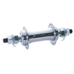 Втулка передняя 16 F silver, стальная, ось 3/8&amp;quot;х100x140 мм, под V-br, на гайках, 36H, хром