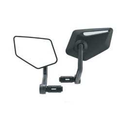 Велосипедное зеркало EasyDo RM-08E-ED-3369(left), в торец руля 15-20 мм, выпуклое, противоударное, 84х142 мм, нейлон, Box