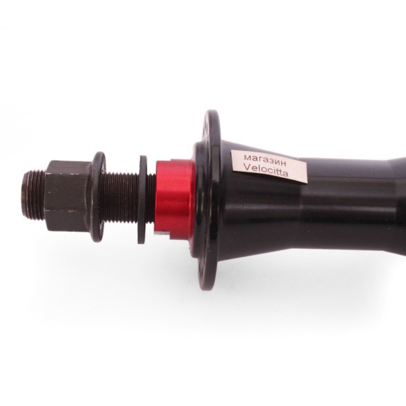 Втулка велосипедная Wang Zheng WZ-A275FB-36 black, передняя, BMX, алюминиевая, под U-br, на гайках, 36 отверстий, ось 14х100x170 мм, промподшипники, торг. уп.