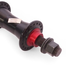 Втулка велосипедная Wang Zheng WZ-A275FB-36 black, передняя, BMX, алюминиевая, под U-br, на гайках, 36 отверстий, ось 14х100x170 мм, промподшипники, торг. уп.