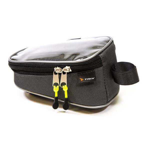 Сумка велосипедная Trix BG-TX-073-0-G, 20х10х10 см, на раму, с чехлом для телефона, водонепроницаемая, вс073.019.1.0, б/уп.