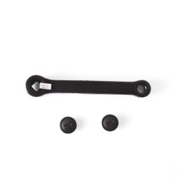 Шатун левый, 170 мм, "спортивный", под ромб, в пластиковом защитном кожухе, черный