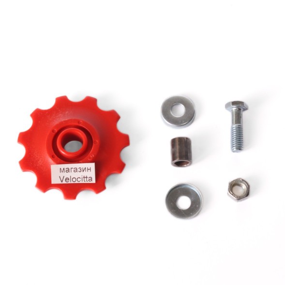 Ролик заднего переключателя Kenli, 10T, пластик, красный