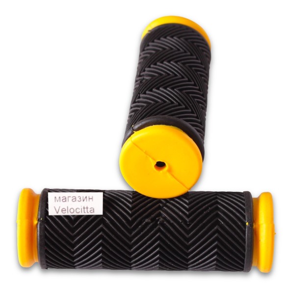 Грипсы велосипедные, 90 мм, термопластичная резина, желтый