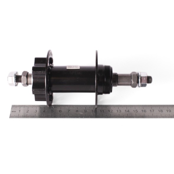Втулка велосипедная Shunfeng, задняя, 170 мм, 36 отверстий, под диск (6 болтов), на гайках, черный