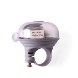 Звонок велосипедный 43A, AL/пл, черно-серебристый