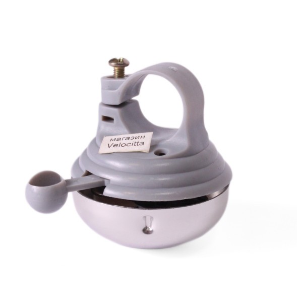 Звонок велосипедный 43A, AL/пл, черно-серебристый