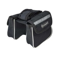 Велосумка Giant, на раму, двойная, с карманом для телефона, на липучке, светоотражающая полоса, Black