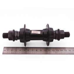 Втулка передняя Wang Zheng WZ-A275FB black, для BMX, ALU, под U-br, на гайках, 48 отверстий, ось 14х100x170 мм, с промподшипниками, box