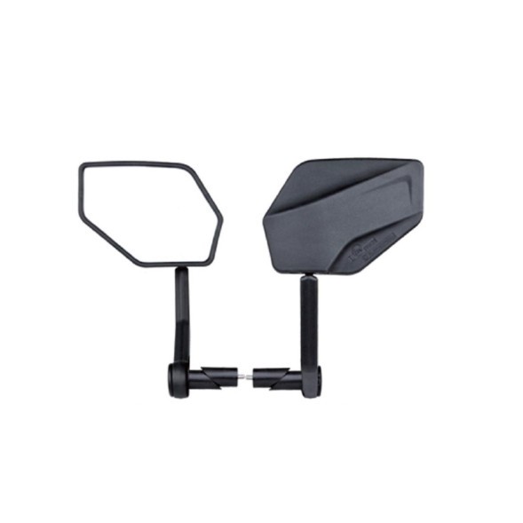 Зеркало заднего вида EasyDo RM-02-ED-3172-1(left), крепление на торец руля 14.5-19.5мм, широкоугольное, 75х125 мм, ALU, Black