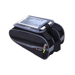 Велосумка BG-TX-040-0-G, 2х(25х13х5см), на раму, съемный чехол для телефона, влагозащитная, светоотражающие вставки, вс040.025.1.1, торг. уп.