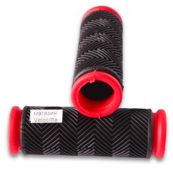 Велосипедные грипсы, 90 мм, резиновые, красный