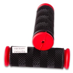 Велосипедные грипсы, 90 мм, резиновые, красный
