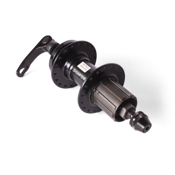 Велосипедная втулка Shunfeng, задняя, 145 мм, под кассету 8-9 скоростей, c эксцентриком, под диск, 36H, алюминий