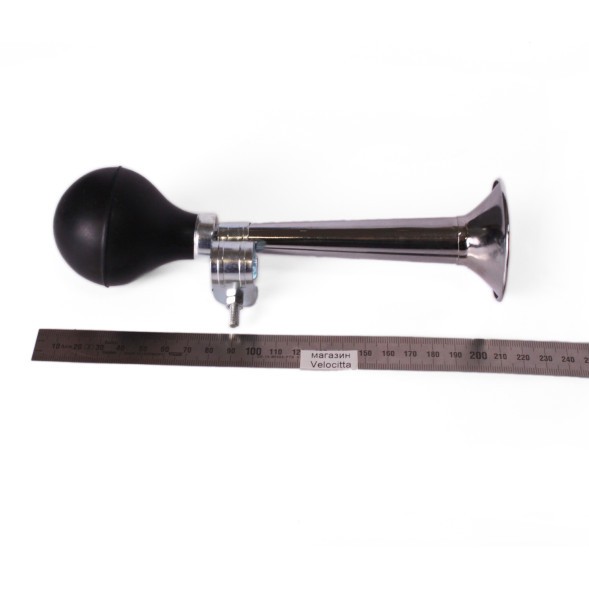 Сигнал звуковой Joy Kie 84B-01 (дудка), прямой, пневматический, Ø 53х205 мм, резиновая груша, хром