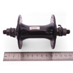 Втулка передняя Wang Zheng WZ-A207F black, BMX, ось 3/8"х100x140 мм, под U-br, на гайках, 48 отверстий, алюминиевая, торг. уп.