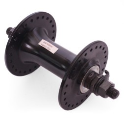 Втулка передняя Wang Zheng WZ-A207F black, BMX, ось 3/8"х100x140 мм, под U-br, на гайках, 48 отверстий, алюминиевая, торг. уп.