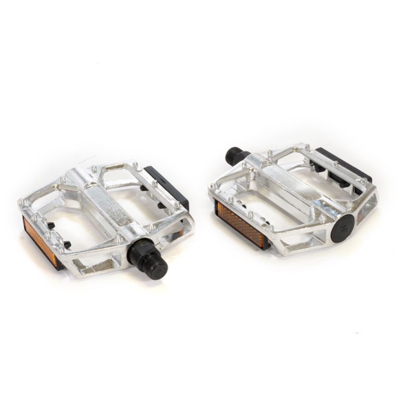 Педали велосипедные PD-805-9x16-SL, Platform, 110x100 мм, алюминиевые, резьба 9/16&amp;quot;, с шипами, серебристые