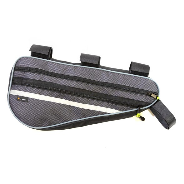 Сумка велосипедная Trix BG-TX-028-0-G, под раму за рулевой стакан, большая, 40х15х6 см, водонепроницаемая, вставки светоотражающие, вс028.040.1.0, б/уп.