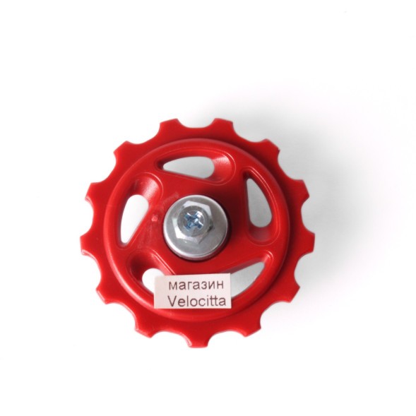 Ролик заднего переключателя Kenli KL-4012C, 13T, пластик, 8/9 скоростей, красный