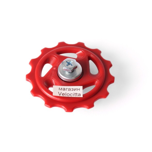 Ролик заднего переключателя Kenli KL-4012C, 13T, пластик, 8/9 скоростей, красный