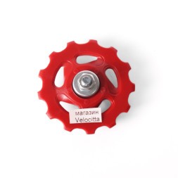 Ролик заднего переключателя Kenli KL-4012C, 13T, пластик, 8/9 скоростей, красный