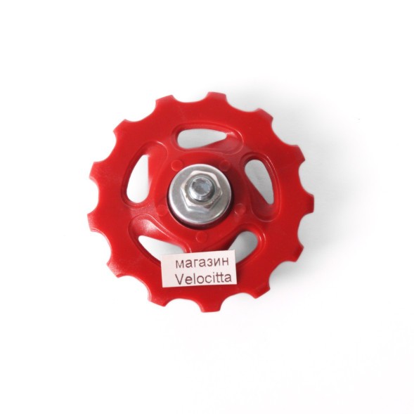 Ролик заднего переключателя Kenli KL-4012C, 13T, пластик, 8/9 скоростей, красный