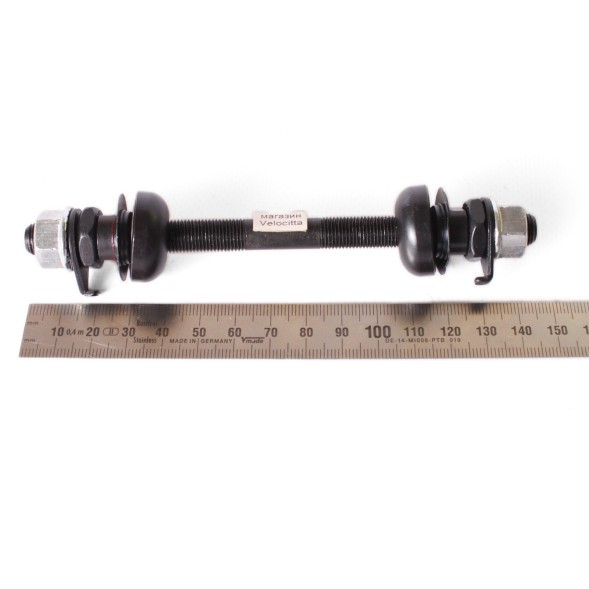 Велоось в сборе Shunfeng, передняя, 3/8&amp;quot;x145 мм, сталь, с подшипниками и чашками, конуса с пыльниками, черный