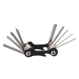 Мультитул велосипедный GD17-615, складной 9 предметов, шестигранники 6 шт., 2 отвертки, головка, Torx, T25, открывалка, блистер