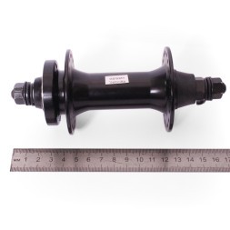 Втулка велосипедная Wang Zheng WZ-A213F black 135, передняя, FAT BIKE, ось 3/8&amp;quot;х135x170 мм, алюминиевая, под диск 6 болтов, с гайками, 36 отверстий, б/уп.