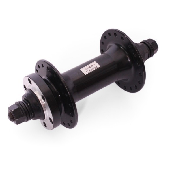 Втулка велосипедная Wang Zheng WZ-A213F black 135, передняя, FAT BIKE, ось 3/8&amp;quot;х135x170 мм, алюминиевая, под диск 6 болтов, с гайками, 36 отверстий, б/уп.