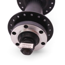 Втулка велосипедная Wang Zheng WZ-A213F black 135, передняя, FAT BIKE, ось 3/8&amp;quot;х135x170 мм, алюминиевая, под диск 6 болтов, с гайками, 36 отверстий, б/уп.