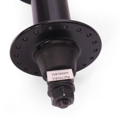 Втулка велосипедная Wang Zheng WZ-A213F black 135, передняя, FAT BIKE, ось 3/8&amp;quot;х135x170 мм, алюминиевая, под диск 6 болтов, с гайками, 36 отверстий, б/уп.