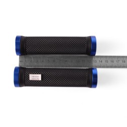 Велосипедные грипсы H-G 119, L-120 мм, торцевой фиксатор, антискользящие, алюм. кольца, синий