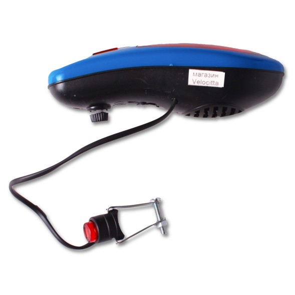 Звонок велосипедный Jing Yi JY-90B, сигнал светозвуковой &amp;quot;Банан&amp;quot;, 8 мелодий, 7 диодов, синий