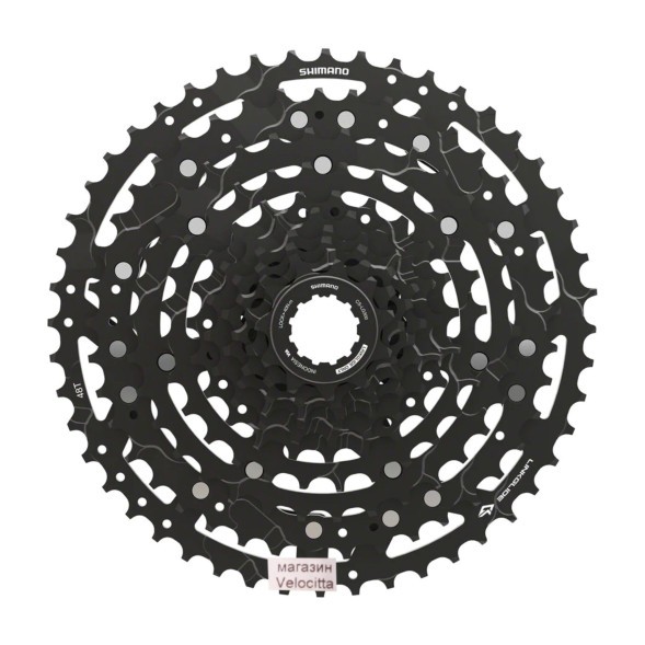 Кассета велосипедная Shimano Cues LG300-10, Linkglide, 10 скоростей, 11-48T, черный