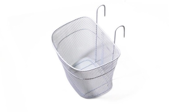 Велокорзина 27х22х21 см, быстросъемная на крюках, белый