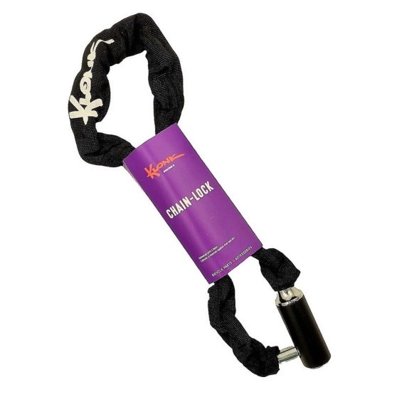 Велозамок Klonk 10351, цепь 8x900 мм, 2 финских ключа, тканевая оплетка, черный
