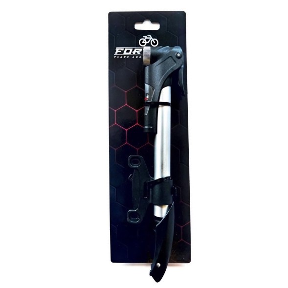 Велонасос QT-1007, 21х270 мм, Two-Way (с обратным ходом), телескопический, с манометром, Alu