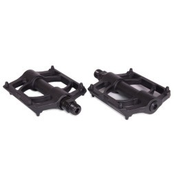 Педали PD-P901-9x16-BK, Platform, алюминиевые, 110x92 мм, резьба 9/16&amp;quot;, 1DU подшипник+1 промподшипник, с шипами, Черные