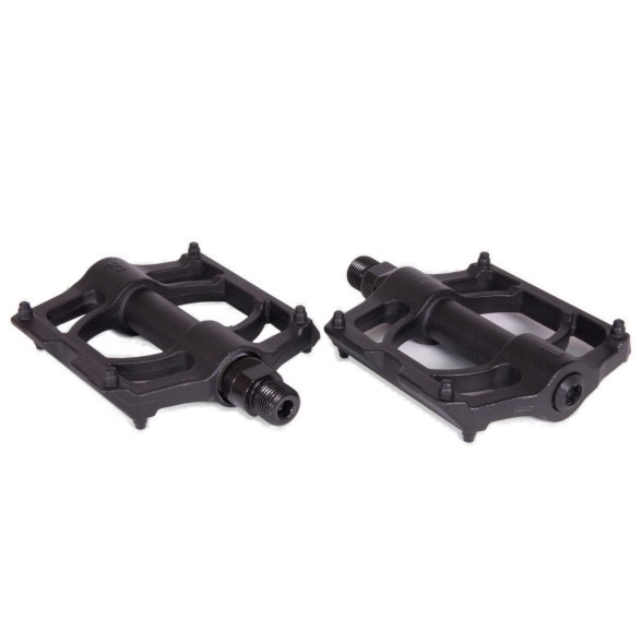Педали PD-P901-9x16-BK, Platform, алюминиевые, 110x92 мм, резьба 9/16&amp;quot;, 1DU подшипник+1 промподшипник, с шипами, Черные
