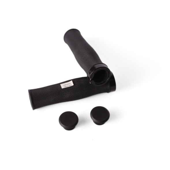 Грипсы велосипедные GD21-627, 120 мм, алюм. кольца, антискользящие, анатомические, черный