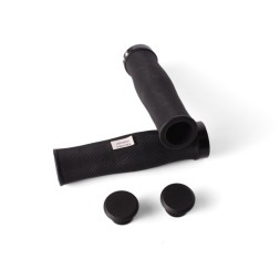 Грипсы велосипедные GD21-627, 120 мм, алюм. кольца, антискользящие, анатомические, черный