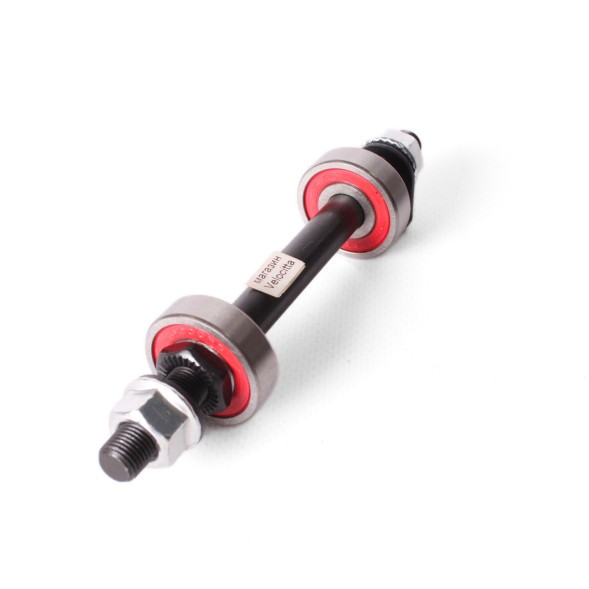 Ось велосипедная Shunfeng, передняя, 3/8&amp;quot;x145 мм, черная, с промподшипником (красный 6200)
