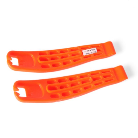 Монтажки пластиковые велосипедные GJ-023-3, широкие, комплект 2 шт, оранжевый