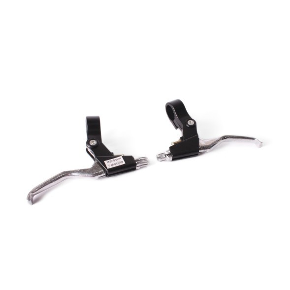 Тормозные ручки BLF, 3 пальца, V-брэйк, алюминий, черно-серебро