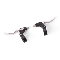 Тормозные ручки BLF, 3 пальца, V-брэйк, алюминий, черно-серебро