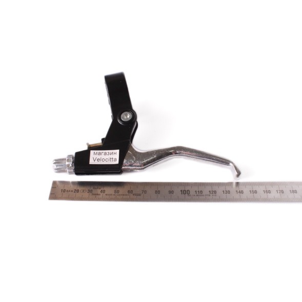 Тормозные ручки BLF, 3 пальца, V-брэйк, алюминий, черно-серебро