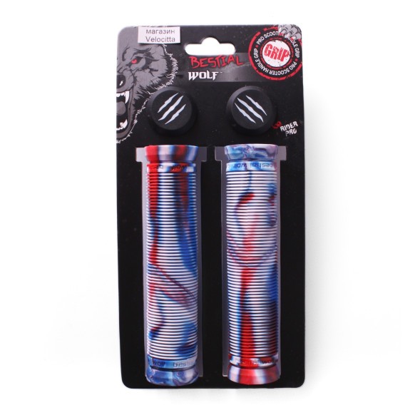 Грипсы для самоката Bestial Wolf, с барендами, 140 мм, синий