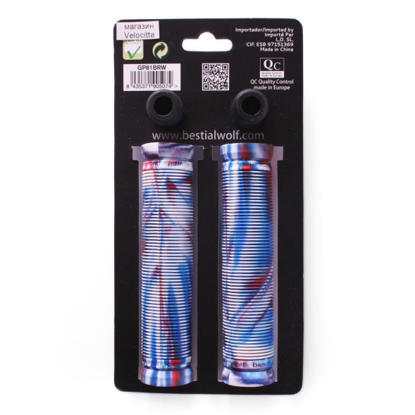 Грипсы для самоката Bestial Wolf, с барендами, 140 мм, синий